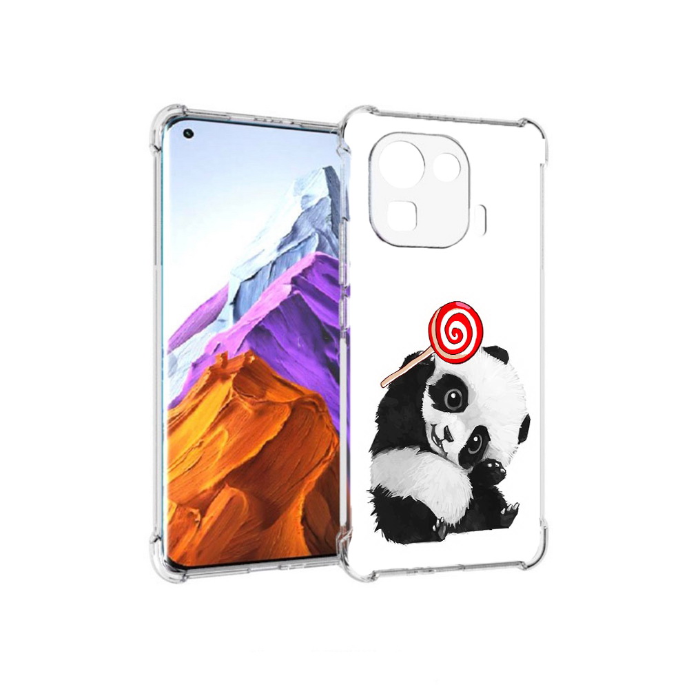 

Чехол MyPads Tocco для Xiaomi 11 Pro панда с леденцом (PT144585.286.534), Прозрачный, Tocco