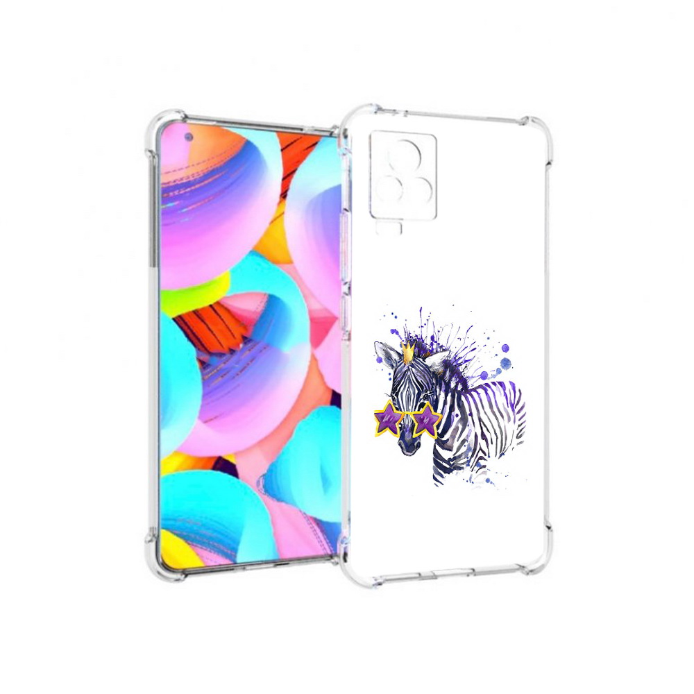 

Чехол MyPads Tocco для Vivo IQOO 7 акварельная зебра (PT226958.415.215), Прозрачный, Tocco