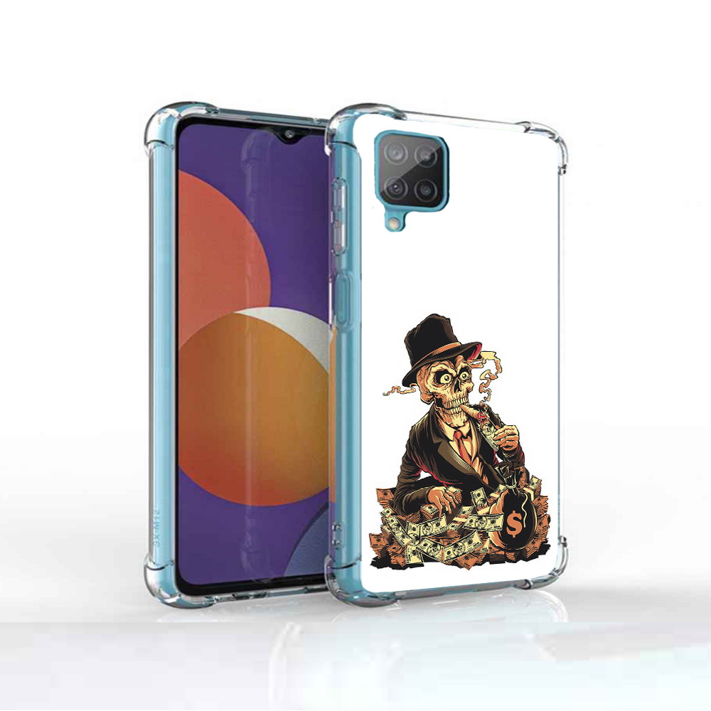 

Чехол MyPads Tocco для Samsung Galaxy M12 нарисованный череп с сигаретой, Прозрачный, Tocco