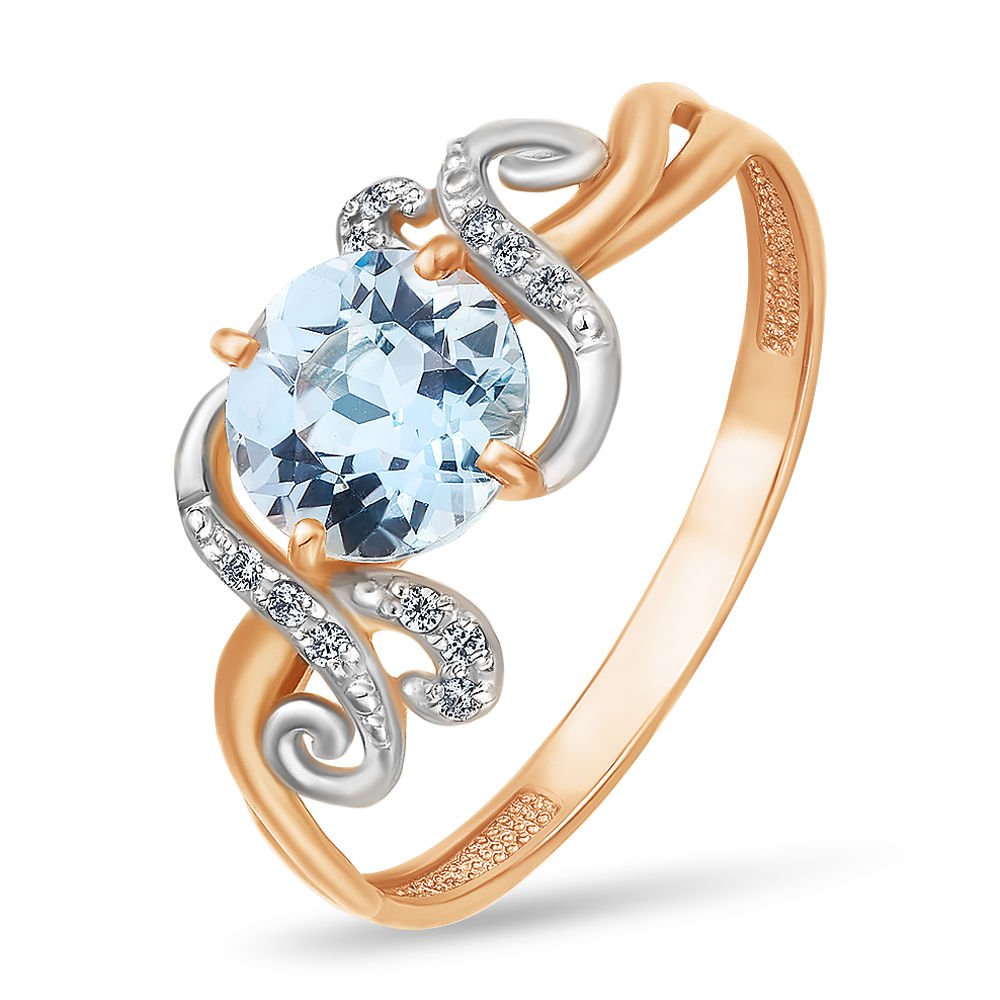

Кольцо из золота р. , 585Gold 201007826, топаз\фианит, 201007826