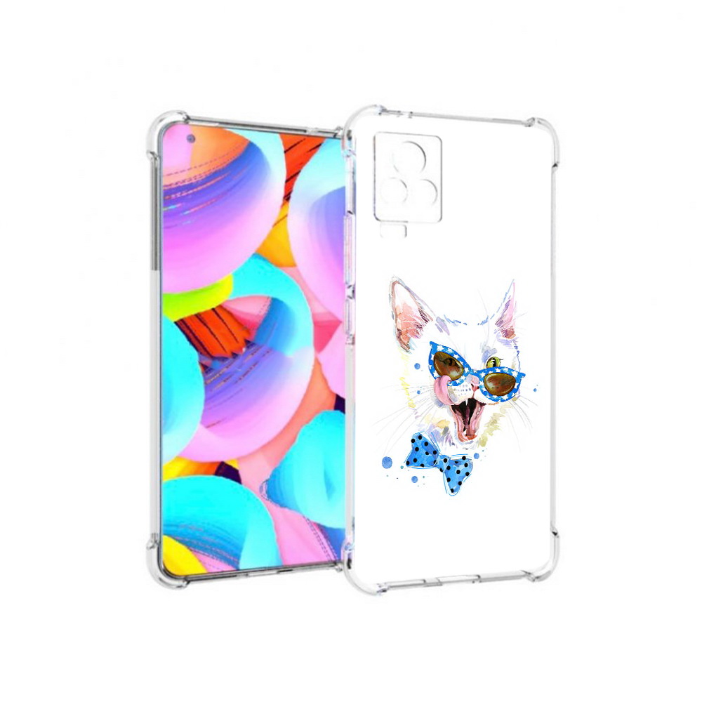 

Чехол MyPads Tocco для Vivo IQOO 7 белый кот, Прозрачный, Tocco