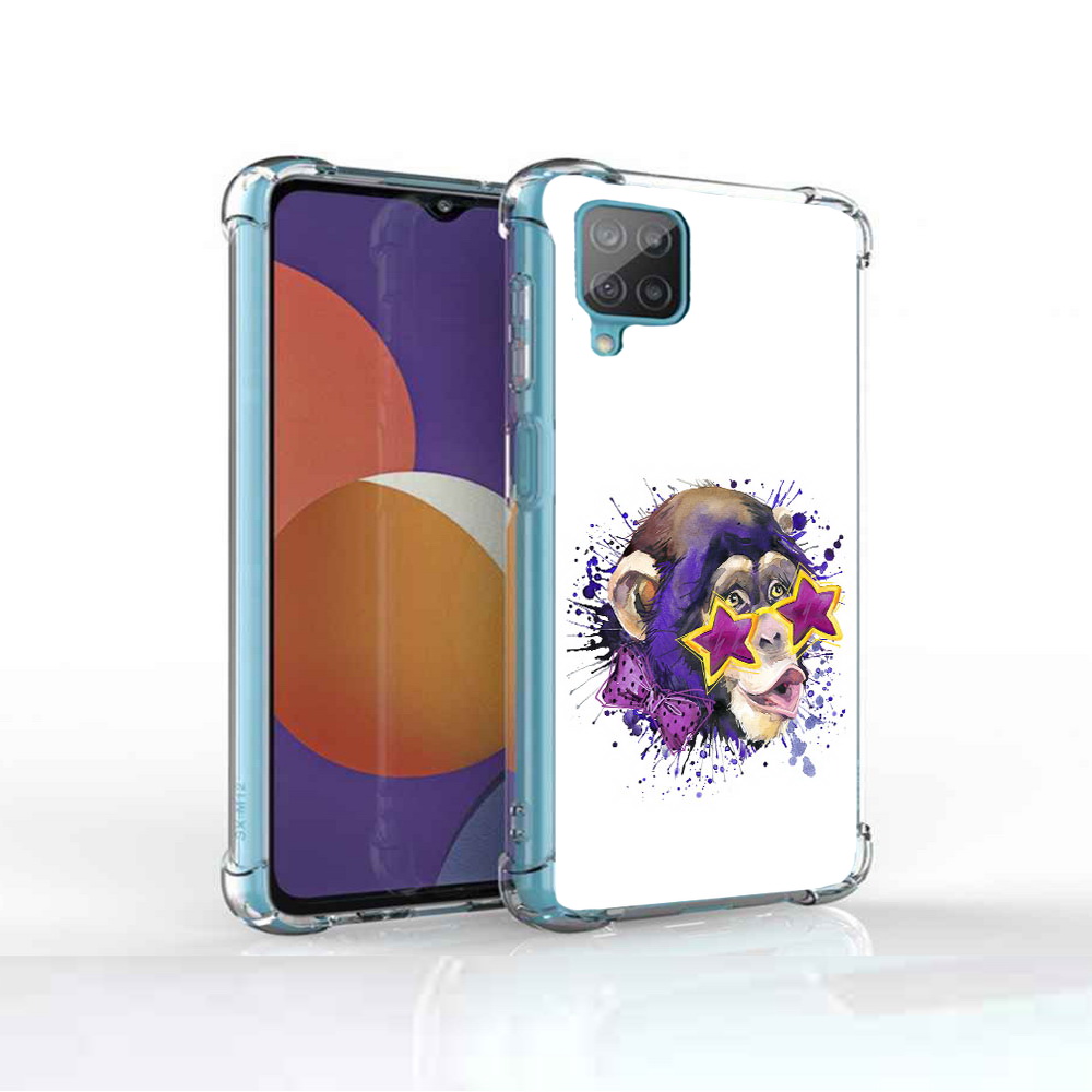 

Чехол MyPads Tocco для Samsung Galaxy M12 обезьяна в очках (PT226930.536.524), Прозрачный, Tocco
