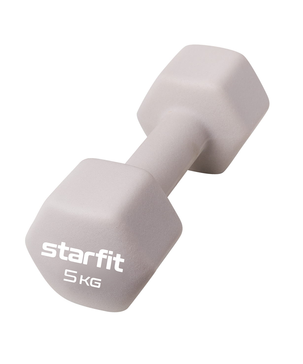 фото Гантель неопреновая starfit db-201 5 кг, тепло-серый пастель