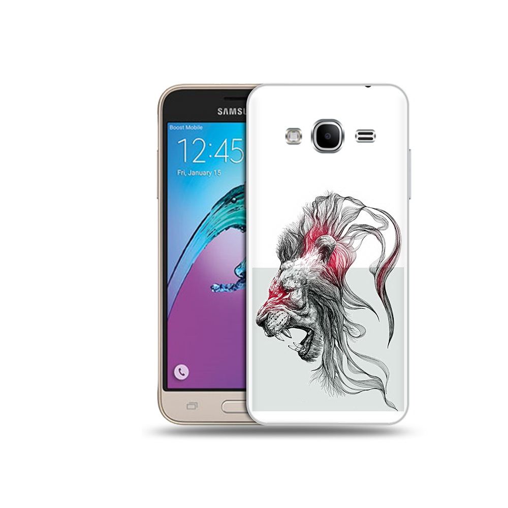 

Чехол MyPads Tocco для Samsung Galaxy J3 (2016) разъяренный лев (PT29089.580.576), Прозрачный, Tocco
