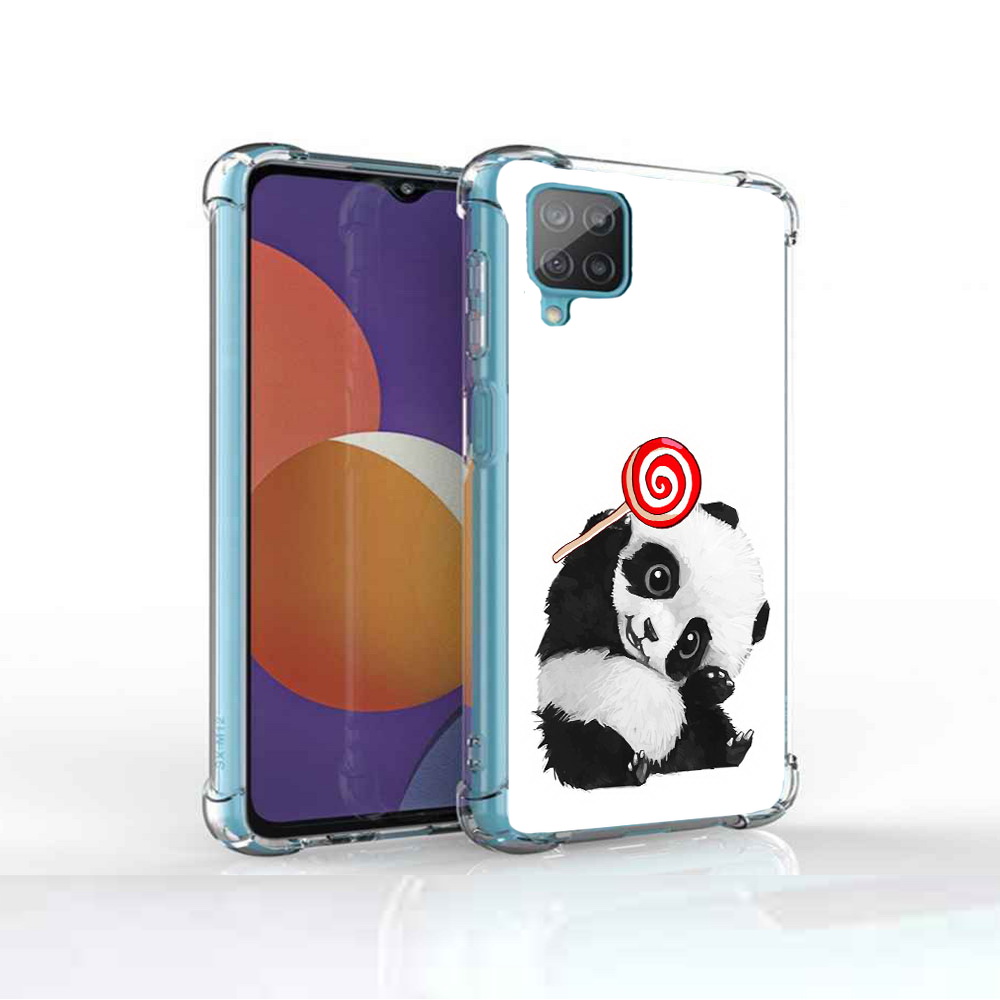 

Чехол MyPads Tocco для Samsung Galaxy M12 панда с леденцом (PT226930.536.534), Прозрачный, Tocco