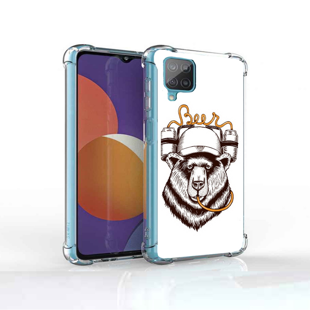 

Чехол MyPads Tocco для Samsung Galaxy M12 пивной медведь (PT226930.536.538), Прозрачный, Tocco