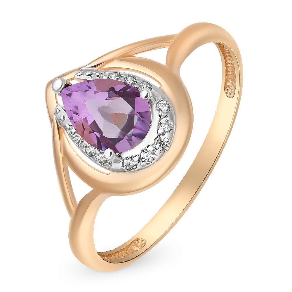 

Кольцо из золота р. , 585Gold 201012041, аметист\фианит, 201012041