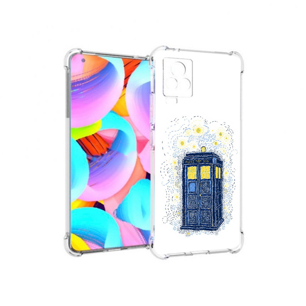 

Чехол MyPads Tocco для Vivo IQOO 7 будка рисунок, Прозрачный, Tocco