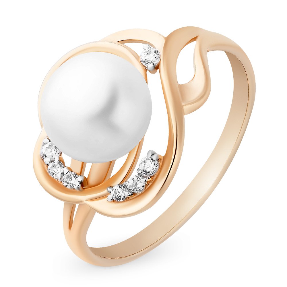 

Кольцо из золота р. , 585Gold 201012941, жемчуг\фианит, 201012941