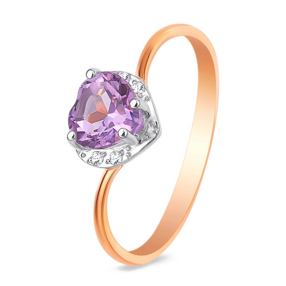 

Кольцо из золота р. , 585Gold 201012033, аметист\фианит, 201012033