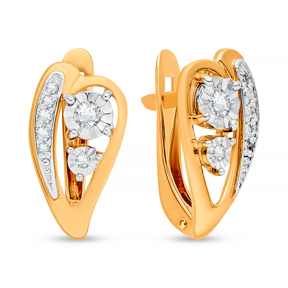 

Серьги из красного золота 585Gold 102007411, бриллиант, 102007411