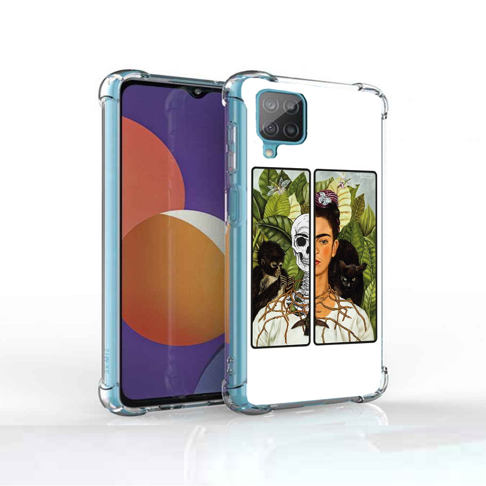 

Чехол MyPads Tocco для Samsung Galaxy M12 сдвоенная картинка девушка скелет, Прозрачный, Tocco