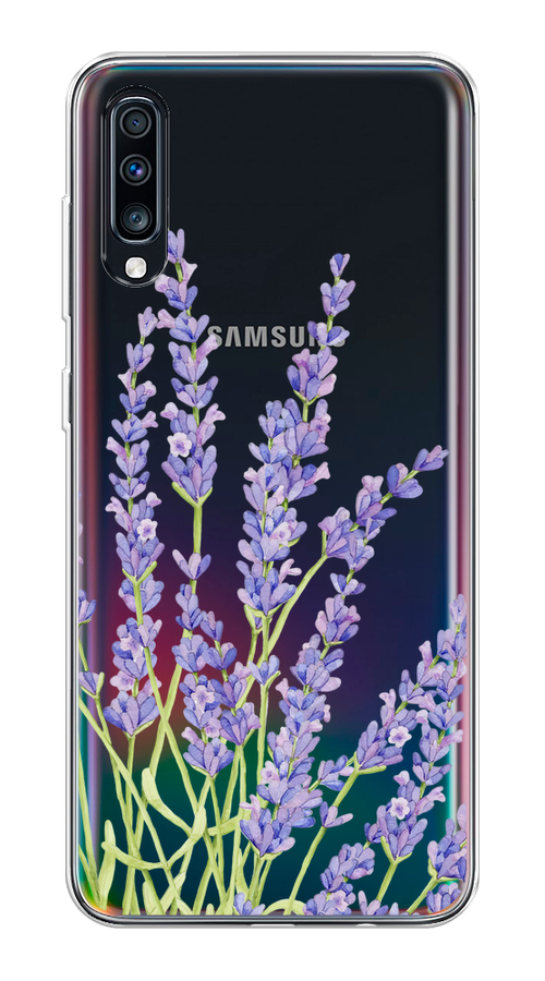 

Чехол на Samsung Galaxy A70 "Лавандовые стебли", Фиолетовый;зеленый, 28150-1