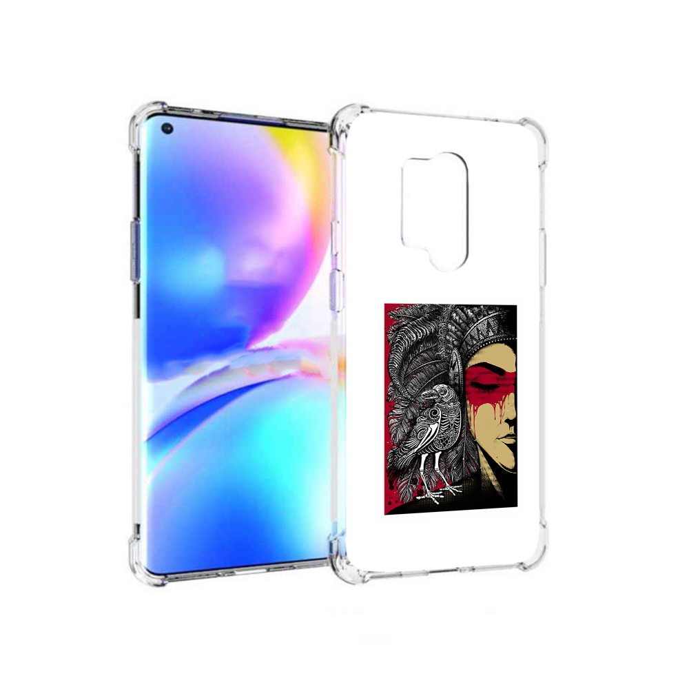 

Чехол MyPads Tocco для OnePlus 8 Pro девушка с вороном в абстракции (PT148281.139.311), Прозрачный, Tocco
