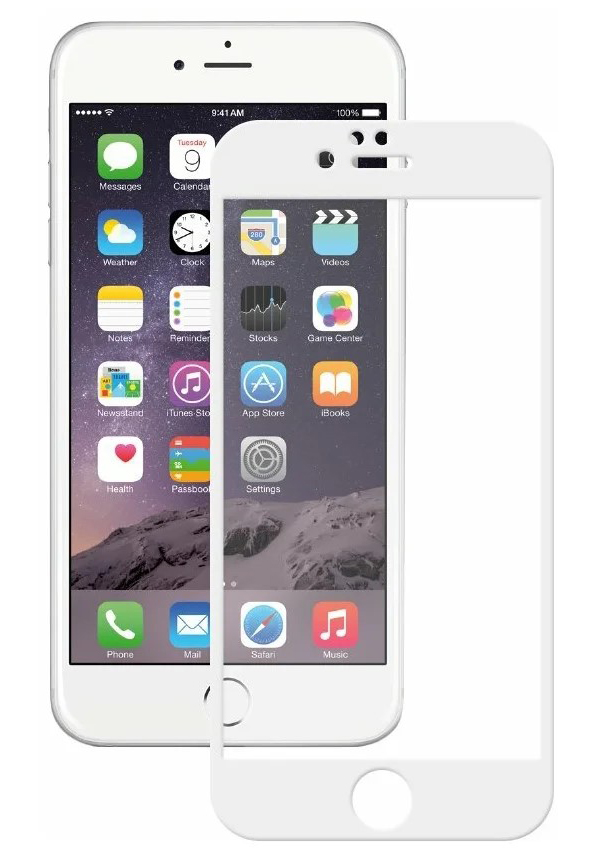 Защитное стекло Deppa 3D для Apple iPhone 6/6S Plus, 0.3 мм, белое