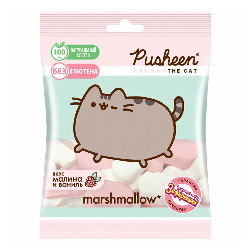 фото Зефир зефирюшки pusheen малина-ваниль 125 г