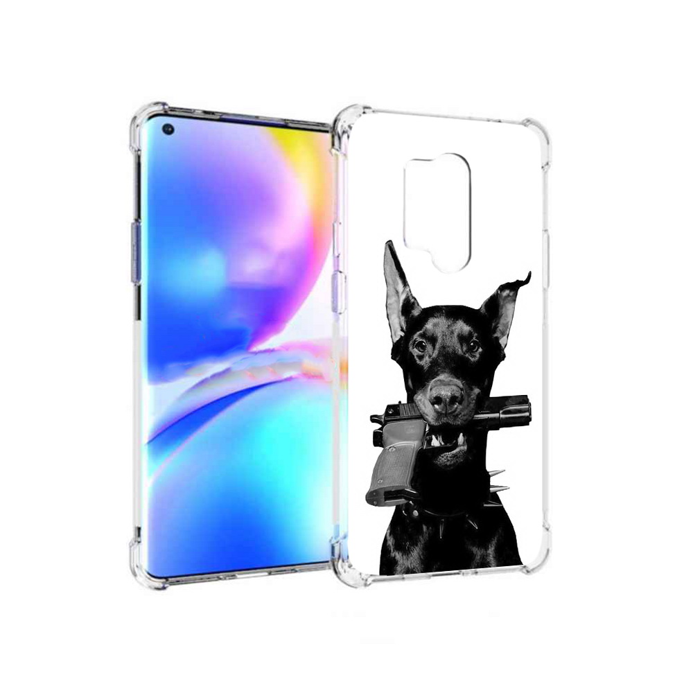 

Чехол MyPads Tocco для OnePlus 8 Pro доберман с пистолетом (PT148281.139.331), Прозрачный, Tocco