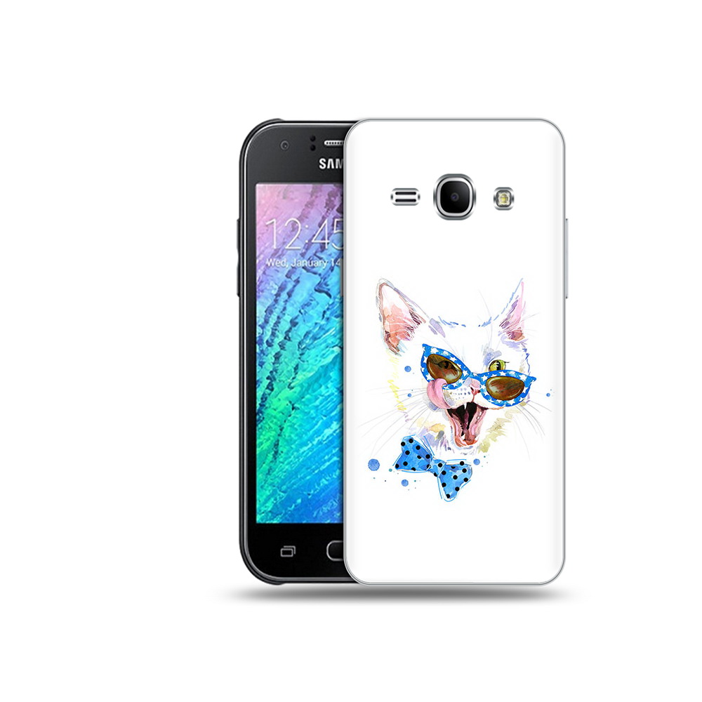 

Чехол MyPads Tocco для Samsung Galaxy J1 белый кот (PT12095.602.229), Прозрачный, Tocco
