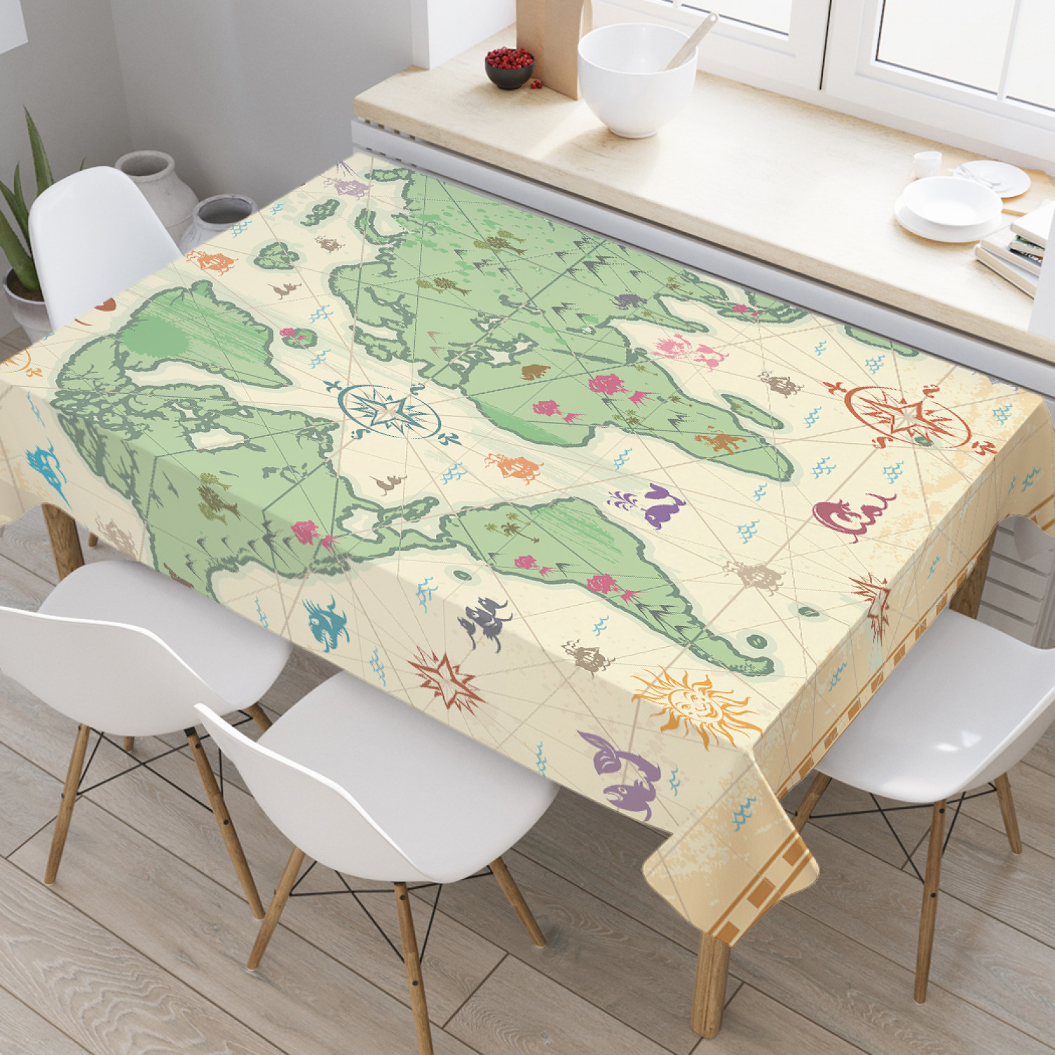 

Скатерть прямоугольная JoyArty "Забавная карта" из сатена, 120x145 см, Бежевый, Забавная карта