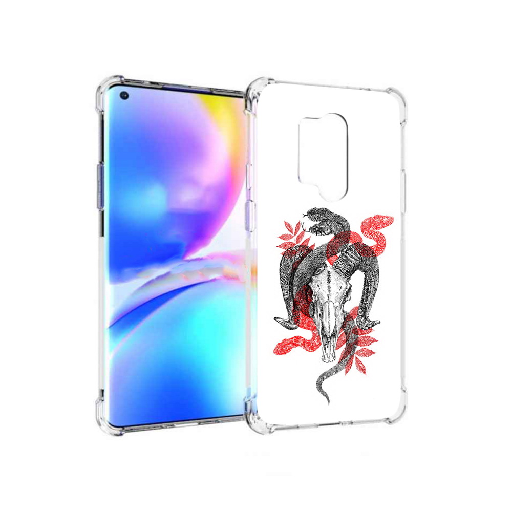 

Чехол MyPads Tocco для OnePlus 8 Pro змея в черепе рисунок (PT148281.139.365), Прозрачный, Tocco