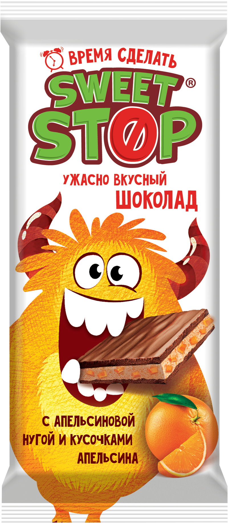 фото Плитка sweet stop молочная нуга и цукаты апельсина 90 г