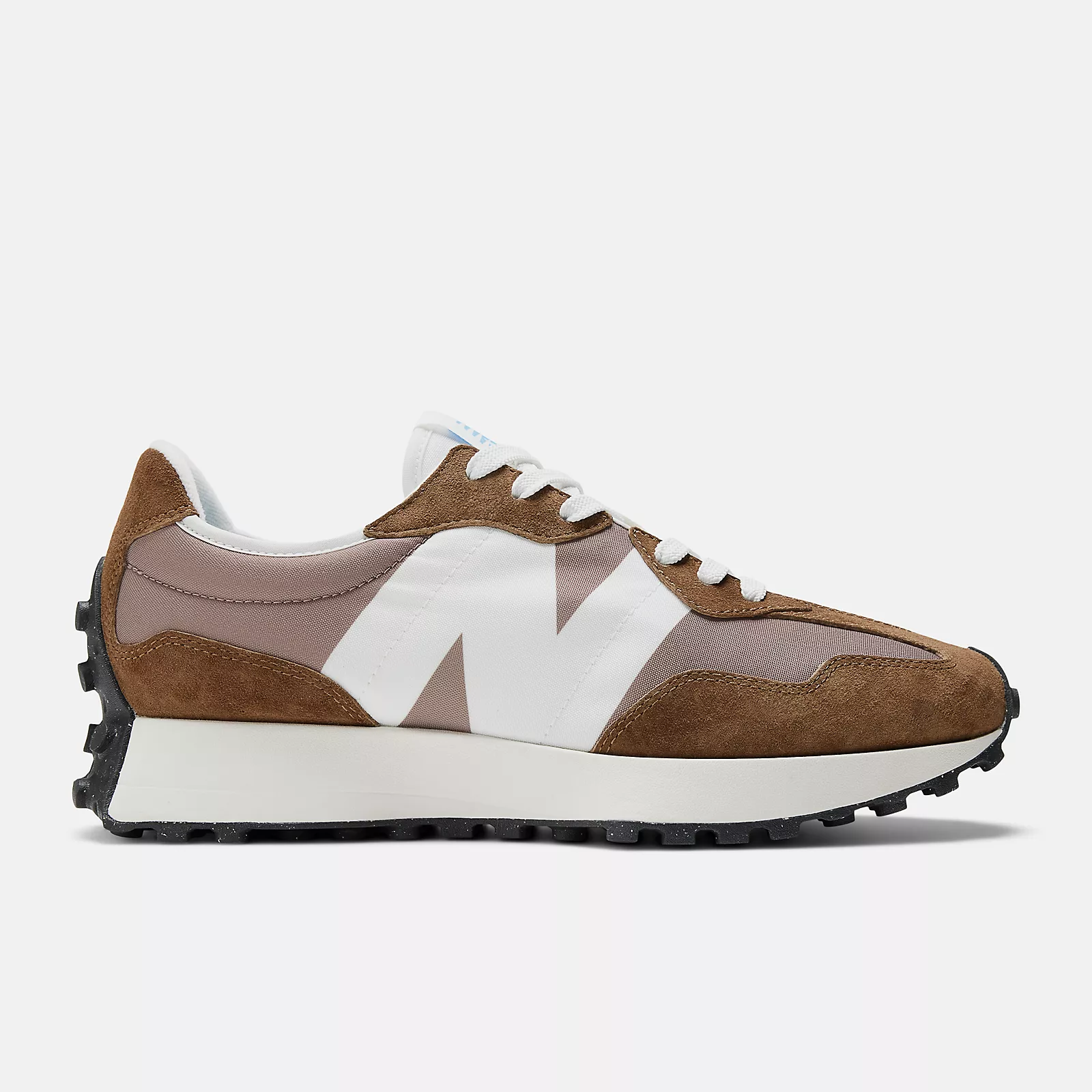 Кроссовки New Balance унисекс, коричневые, белые-220, размер 42, U327LG