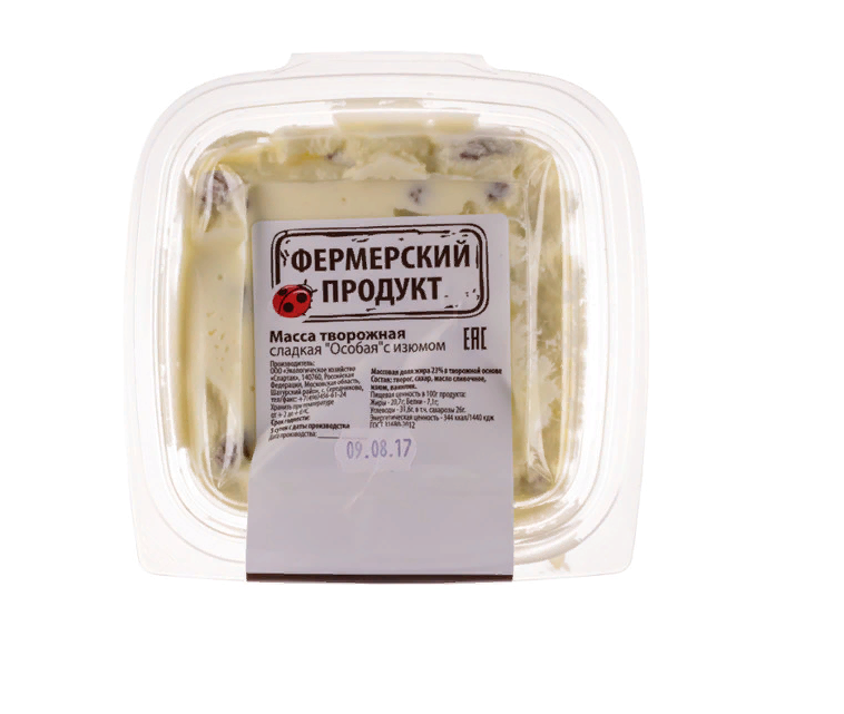 Творожная масса Фермерский продукт с изюмом 23% 300 г