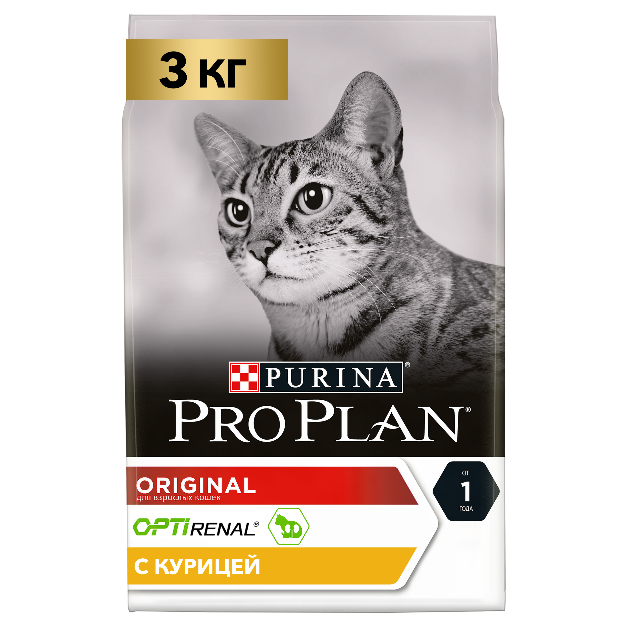 фото Сухой корм для кошек pro plan original optirenal, курица, 3кг