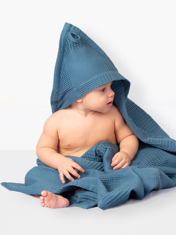 

Полотенце детское Winkiki с капюшоном уголком, банное WH15101, синий, WH15101