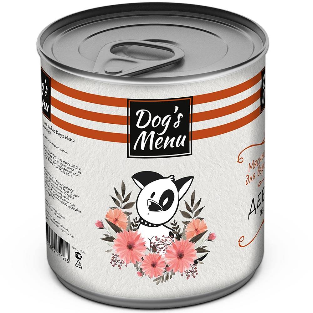 

Консервы для собак Dogs Menu Деволяй, домашняя птица, 9шт по 750г, Деволяй