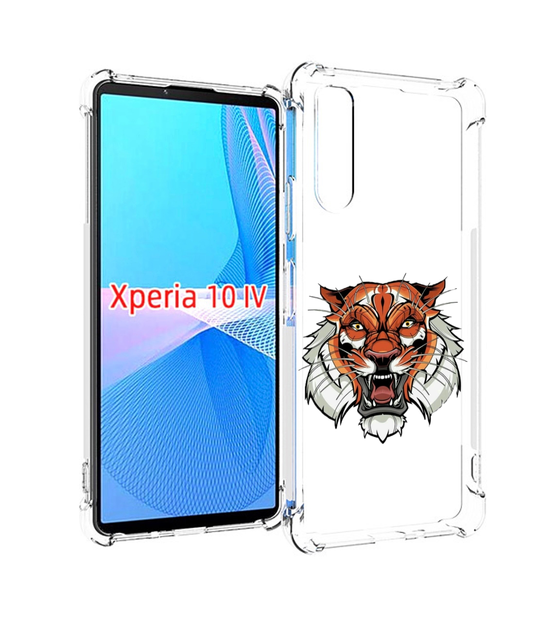 

Чехол MyPads оранжевый седой тигр для Sony Xperia 10 IV (10-4), Прозрачный, Tocco