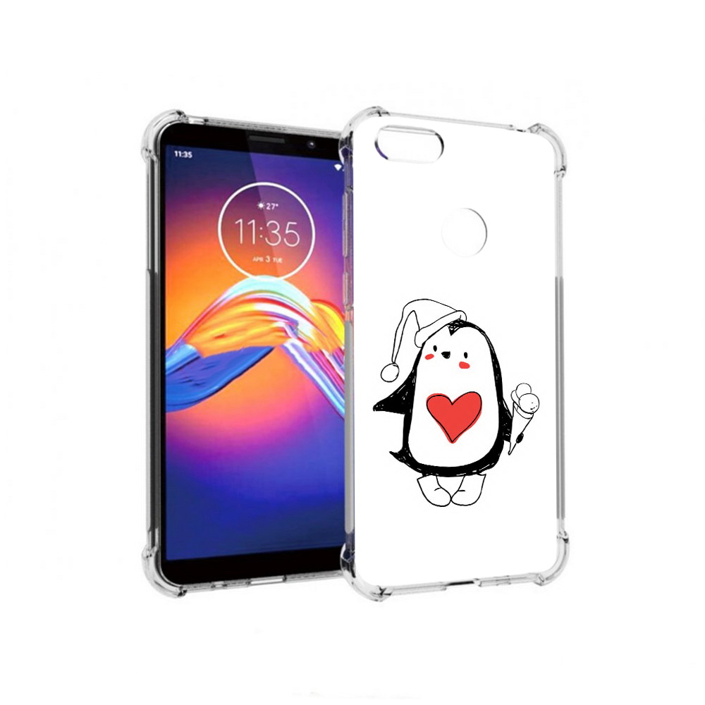 

Чехол MyPads Tocco для Motorola Moto E6 Пингвин с мороженым (PT227058.343.135), Прозрачный, Tocco