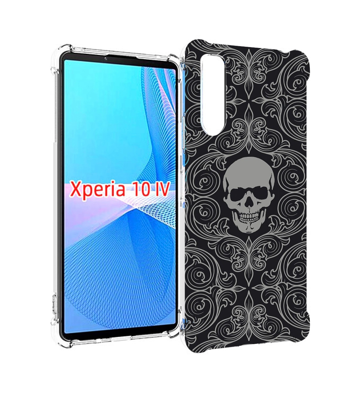 

Чехол MyPads орнамент-черепов для Sony Xperia 10 IV (10-4), Прозрачный, Tocco