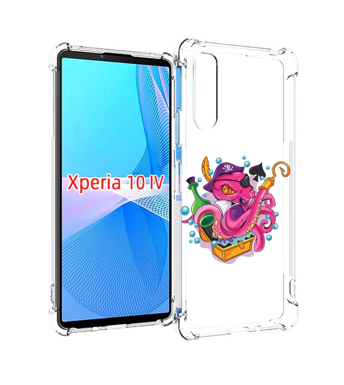 

Чехол MyPads осьминог пират детский для Sony Xperia 10 IV (10-4), Прозрачный, Tocco