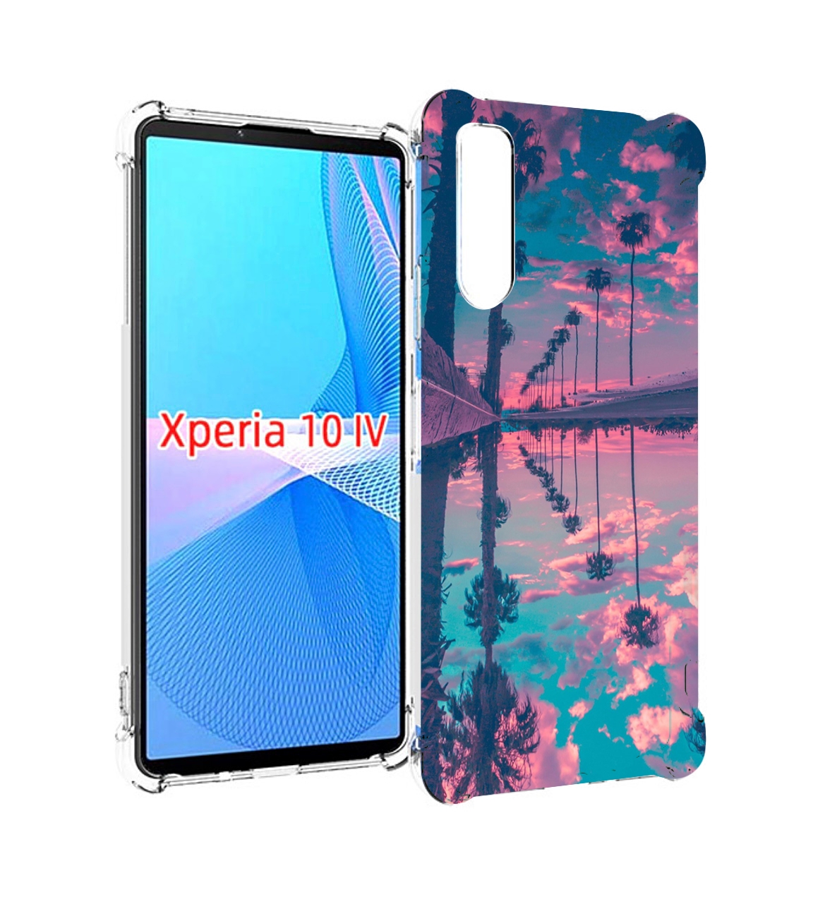 

Чехол MyPads отражение-пальм для Sony Xperia 10 IV (10-4), Прозрачный, Tocco