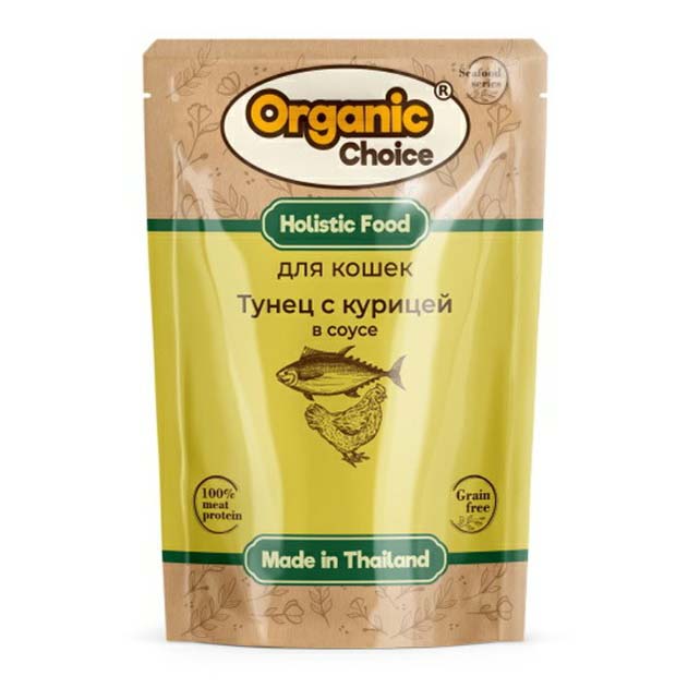 Влажный корм для кошек Organic Choice Choice Grain Free с курицей в соусе 70 г