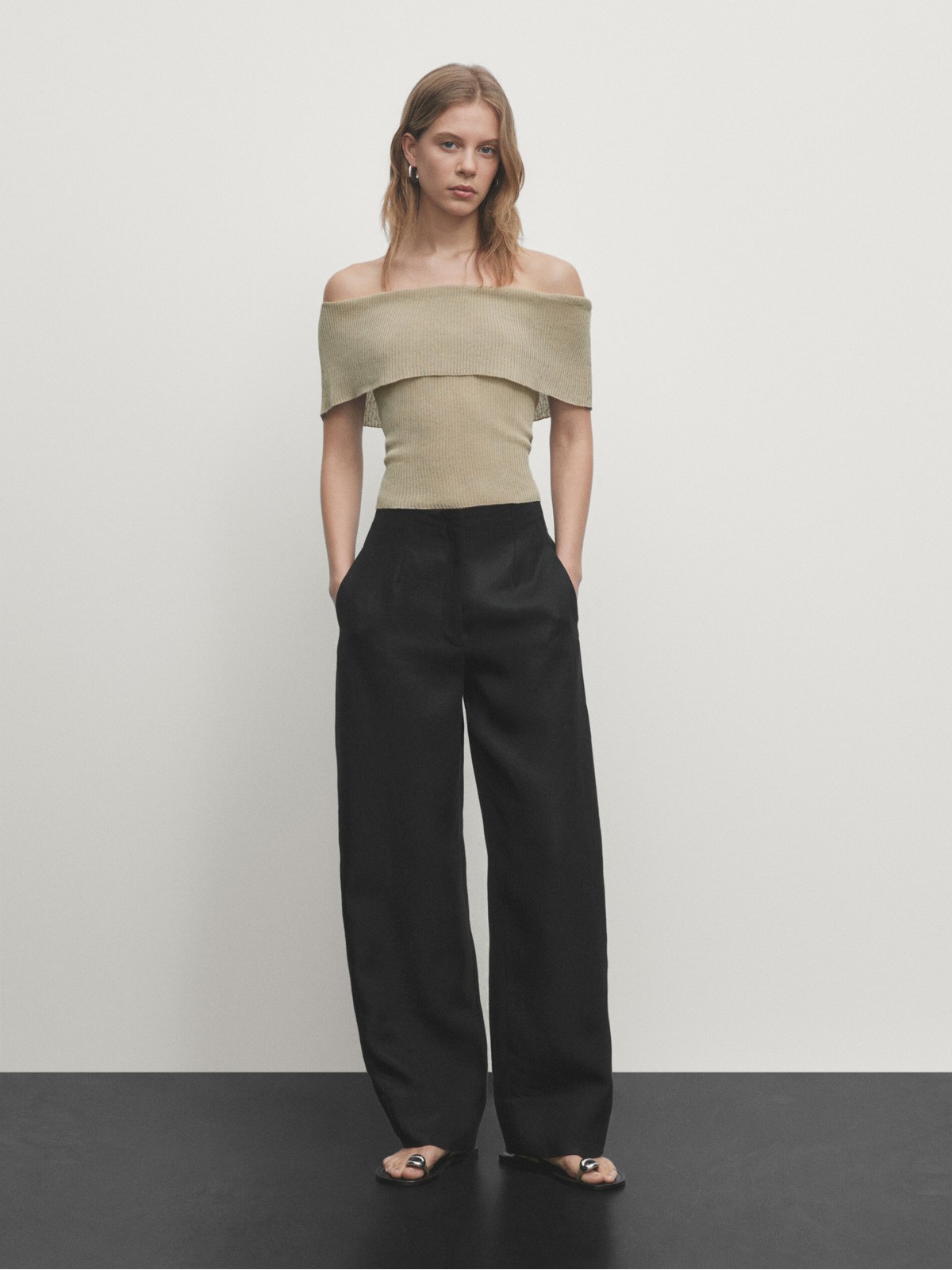 

Топ женский Massimo Dutti 6235/934-I2024 бежевый S, 6235/934-I2024