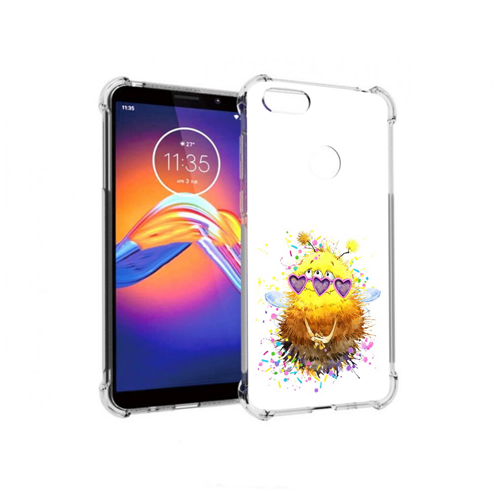 

Чехол MyPads Tocco для Motorola Moto E6 Пушитый шмель (PT227058.343.143), Прозрачный, Tocco