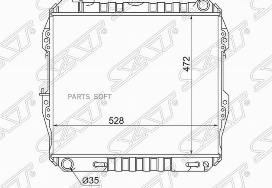 Радиатор Toyota Surf/Hilux/4-Runner V6 3.0 89-95 Sat арт. TY0013-V6