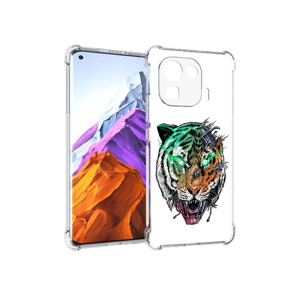 

Чехол MyPads Tocco для Xiaomi 11 Pro робо-тигр (PT144585.286.584), Прозрачный, Tocco