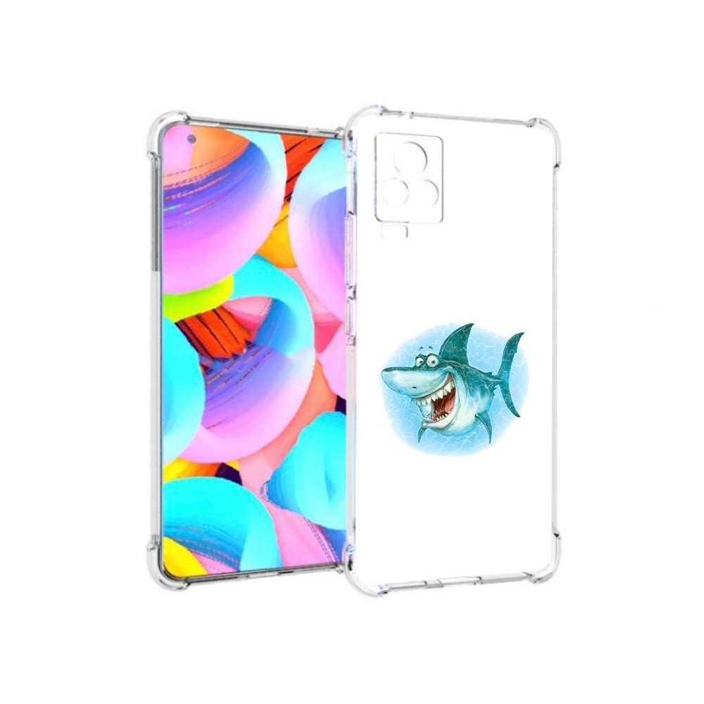 

Чехол MyPads Tocco для Vivo IQOO 7 веселая акула, Прозрачный, Tocco