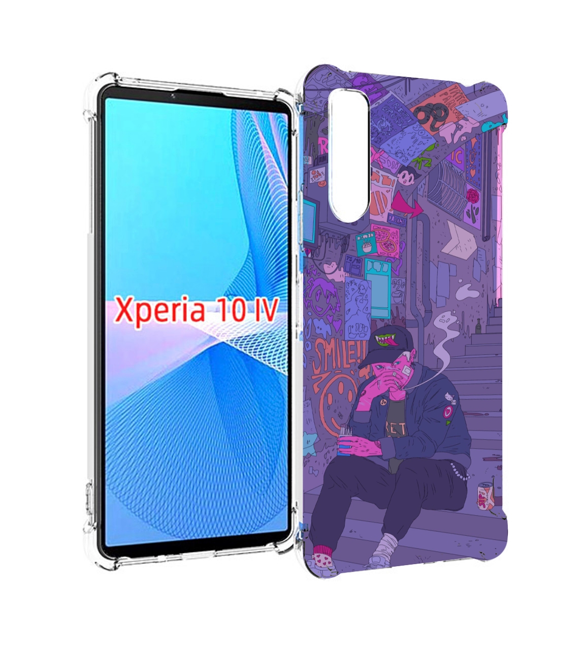 

Чехол MyPads парень в подъезде мультик для Sony Xperia 10 IV (10-4), Прозрачный, Tocco