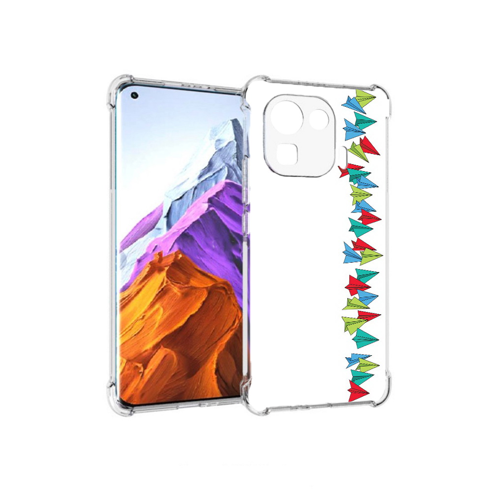 

Чехол MyPads Tocco для Xiaomi 11 Pro самолетики из листочков (PT144585.286.593), Прозрачный, Tocco
