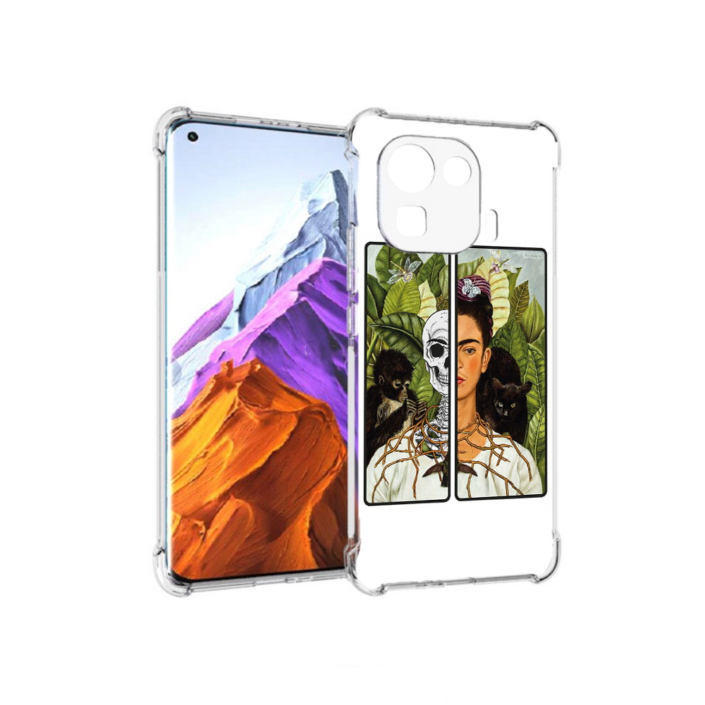 

Чехол MyPads Tocco для Xiaomi 11 Pro сдвоенная картинка девушка скелет (PT144585.286.595), Прозрачный, Tocco