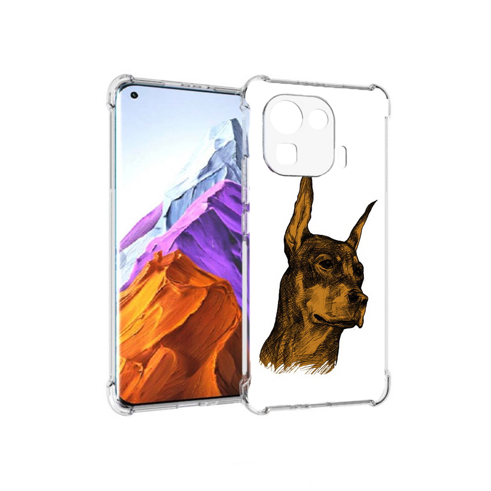 

Чехол MyPads Tocco для Xiaomi 11 Pro скетч доберман (PT144585.286.605), Прозрачный, Tocco