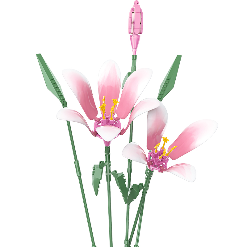 Конструктор интерьерный 3Д JAKI Plante весенние цветы розовые 5шт, 165 дет JK26102