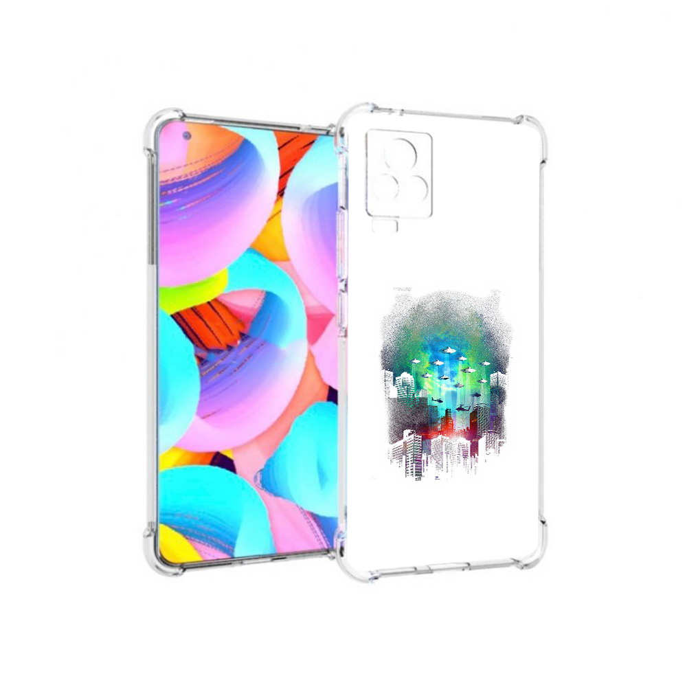 

Чехол MyPads Tocco для Vivo IQOO 7 город в свечении, Прозрачный, Tocco
