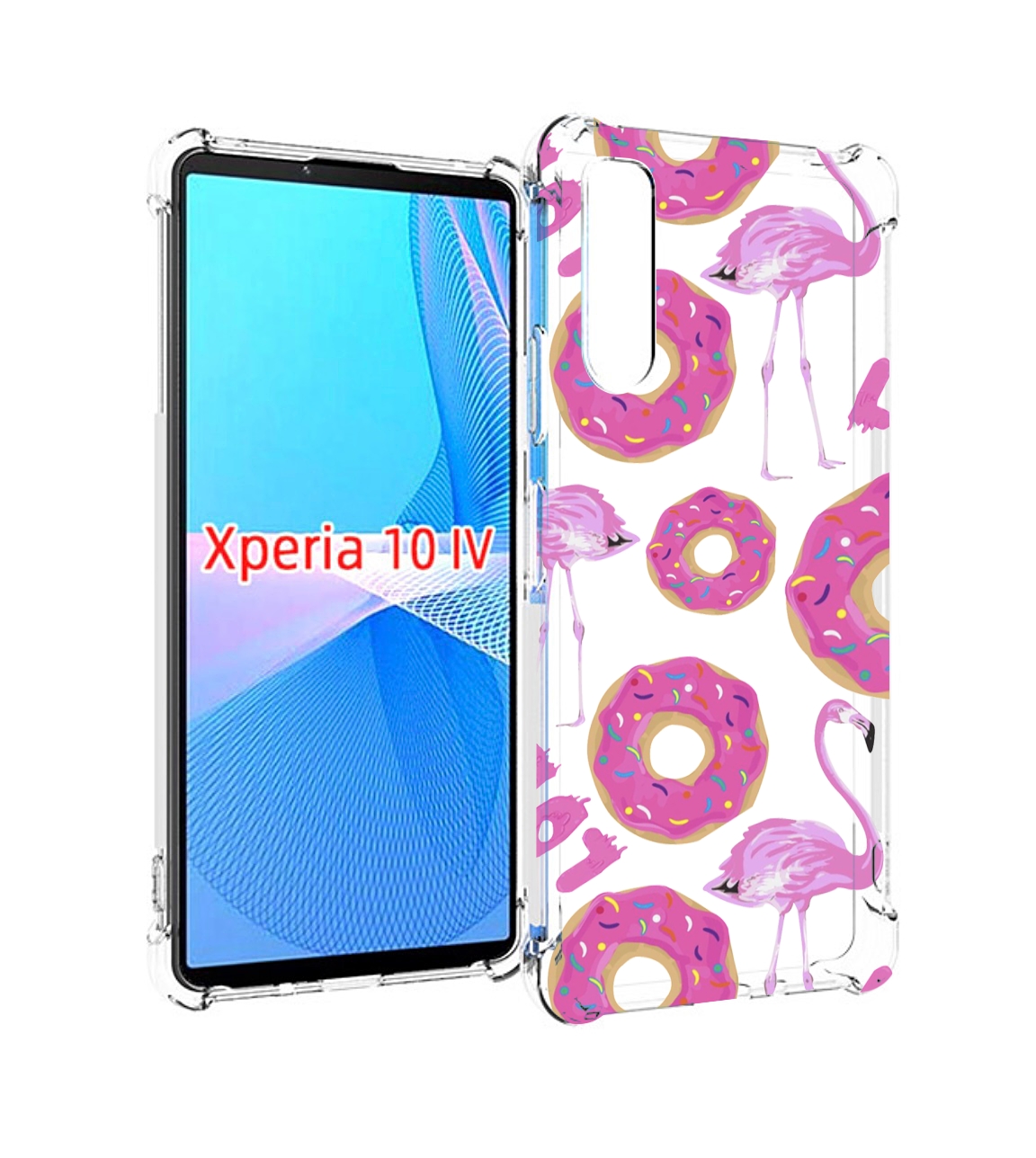 

Чехол MyPads пончики-фламинго для Sony Xperia 10 IV (10-4), Прозрачный, Tocco