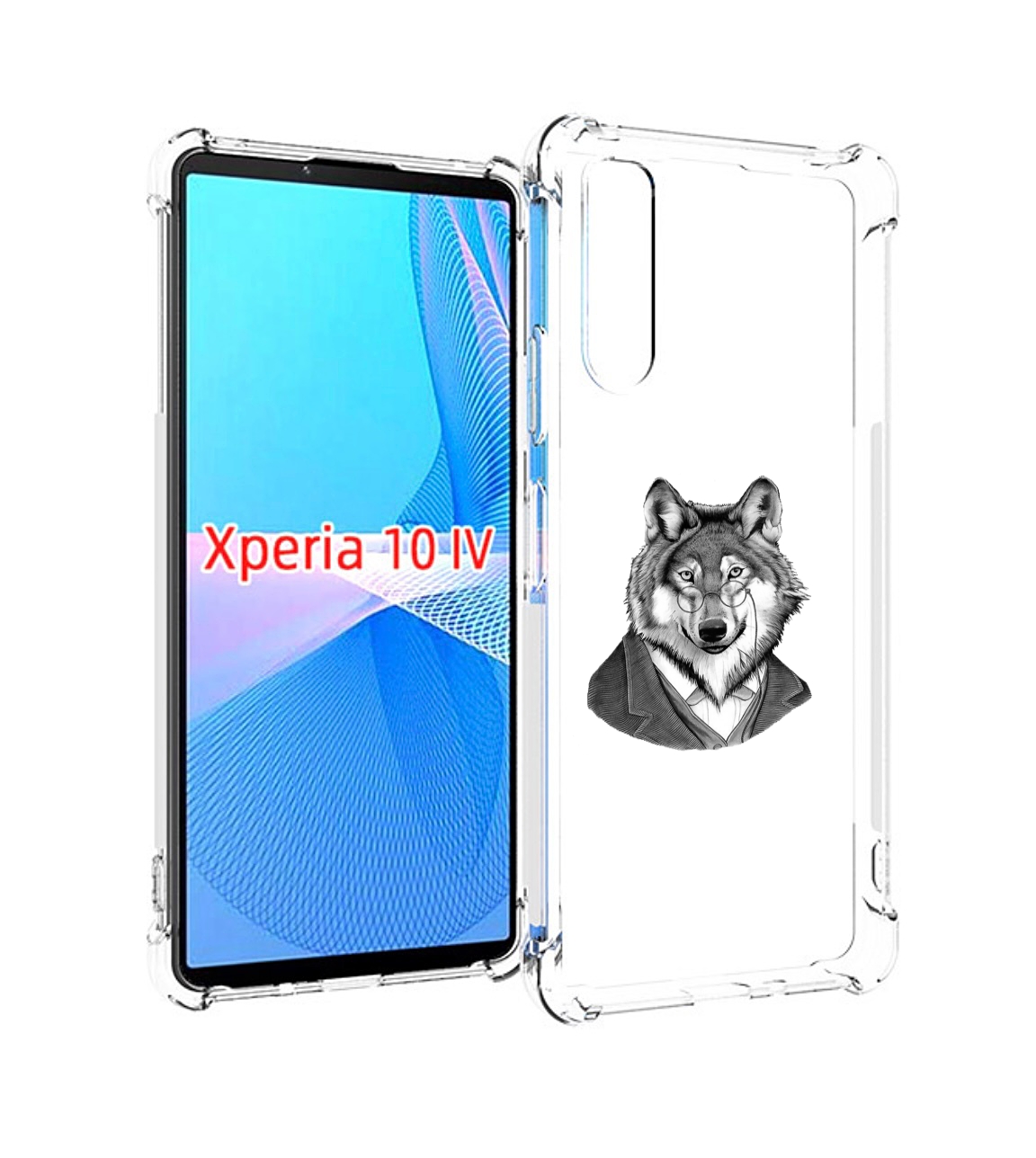 Чехол MyPads волк в пиджаке для Sony Xperia 10 IV (10-4)