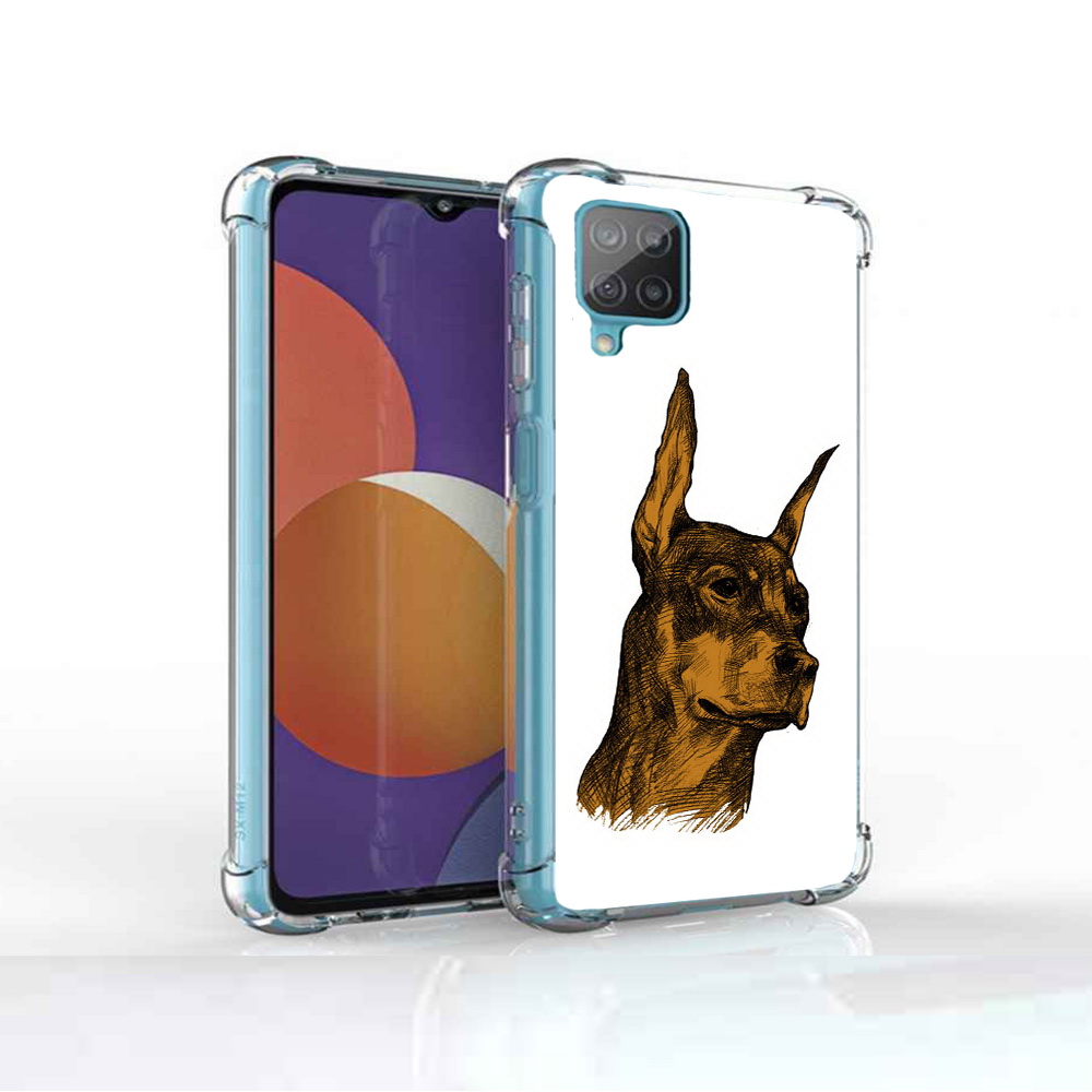 

Чехол MyPads Tocco для Samsung Galaxy M12 скетч доберман (PT226930.536.605), Прозрачный, Tocco
